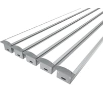 Комплект профилей Ledcraft LC-LPV2537M28-2x5Silver из 5 шт серебро (2м профиль+2м рассеиватель+2 заглушки+шурупов) 1616240539