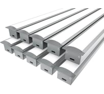 Комплект профилей Ledcraft LC-LPV2537M28-2x10Silver из 10 шт серебро (2м профиль+2м рассеиватель+2 заглушки+шурупов) 1616240697