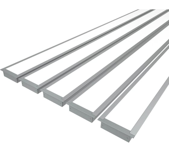 Комплект профилей Ledcraft LC-LPV2073M55-3x5Silver из 5 шт серебро (3м профиль+3м рассеиватель+2 заглушки+шурупов) 1616340603 1