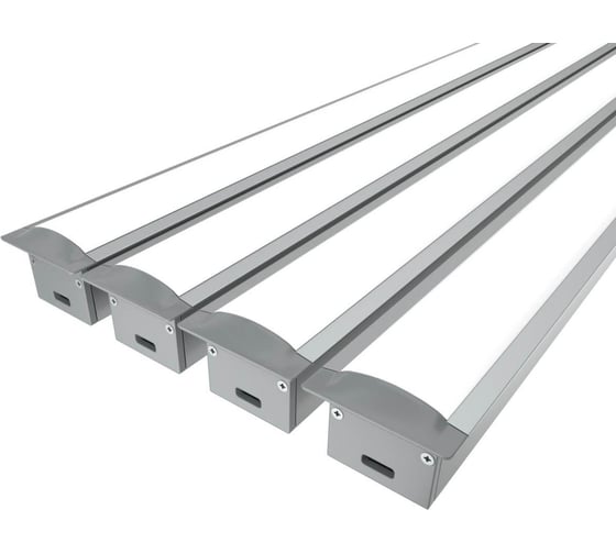 Комплект профилей Ledcraft LC-LPV2537M28-2x4Silver из 4 шт серебро (2м профиль+2м рассеиватель+2 заглушки+шурупов) 1616240381 1
