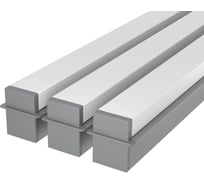 Комплект профилей Ledcraft LC-LPV2537M1728-2x3Silver из 3 шт серебро (2м профиль+2м рассеиватель+2 заглушки+шурупов) 1616240224