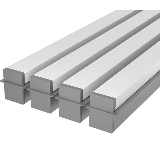 Комплект профилей Ledcraft LC-LPV2537M1728-2x4Silver из 4 шт серебро (2м профиль+2м рассеиватель+2 заглушки+шурупов) 1616240382 1