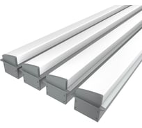 Комплект профилей Ledcraft LC-LPV2544M36T-2x4Silver из 4 шт серебро (2м профиль+2м рассеиватель+2 заглушки+шурупов) 1616240403