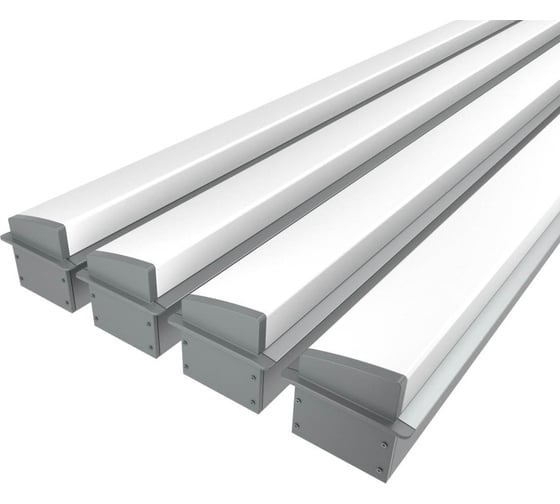 Комплект профилей Ledcraft LC-LPV2544M36T-2x4Silver из 4 шт серебро (2м профиль+2м рассеиватель+2 заглушки+шурупов) 1616240403 1