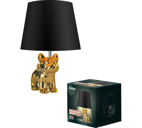 Настольный светильник RITTER с абажуром BUDDY, черный/золотой, E14, max. 40Вт, 1,6 м 52704 6