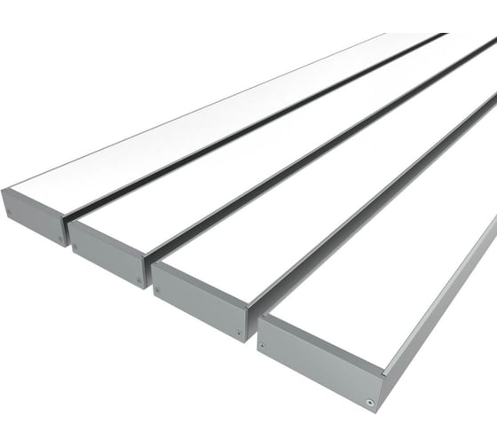 Комплект профиля LEDCRAFT LC-LP2060M55-2x4Silver 4 шт серебро (2м профиль+2м рассеиватель+2 заглушки+комплект шурупов) 1616240444 1