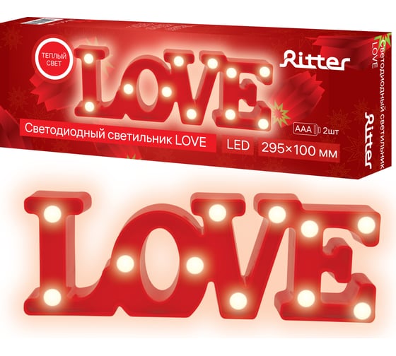 Настольный декоративный светильник RITTER 2хАА, теплый свет, 295x40x100мм 29273 9