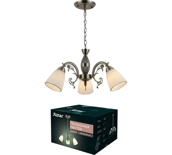 Люстра RITTER Romantic 141/3 3хE14, бронза 52547 9