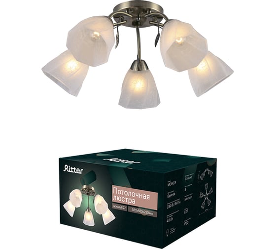 Люстра Ritter Classic 06759/5 5хE27, бронза 52540 0