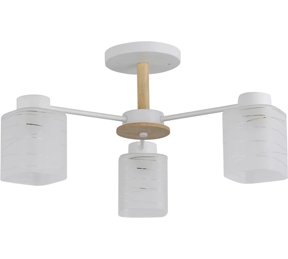 Люстра Schaffner 3xE27/40W (56*56*27) Cruzado 4560-3 WH+WOOD 1
