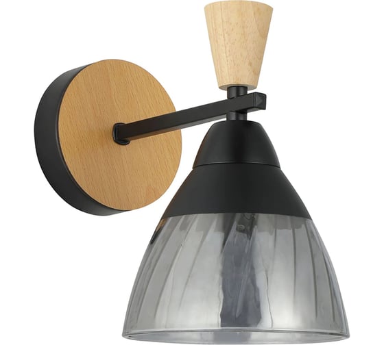 Бра Schaffner 1xE27/40W (21*13,5*20) Traccia 4535-1W BK+WOOD 1