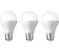 Светодиодная лампа REXANT Груша, A60, 11.5 Вт, E27, 2700 K, теплый свет, 3 шт. 604-003-3