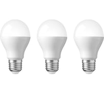 Светодиодная лампа REXANT Груша A60, 9.5 Вт, E27, 4000 K, нейтральный свет, 3 шт. 604-002-3