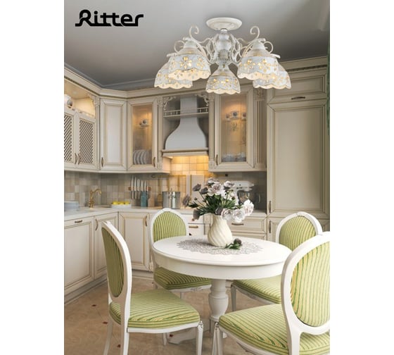 Люстра RITTER Romantic 155/5 5хE27, золото 52513 4