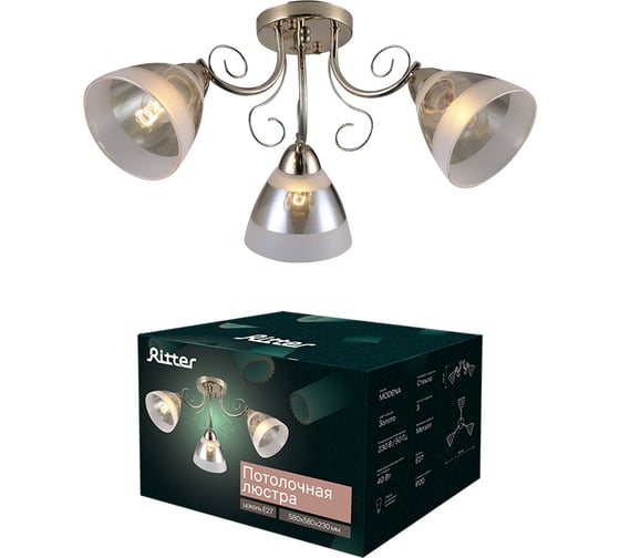 Люстра Ritter Classic 06756/3 3хE27, золото 52545 5