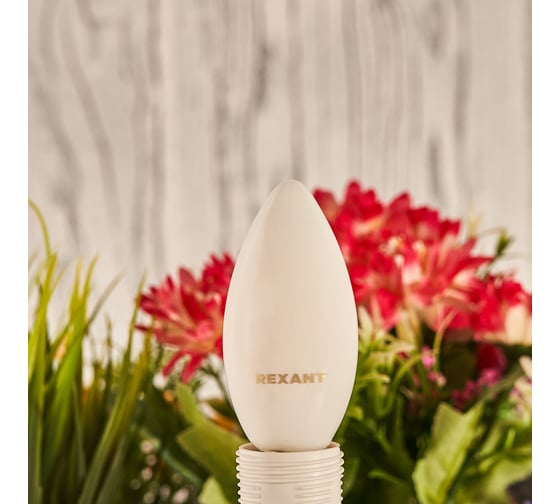 Филаментная лампа REXANT Свеча CN35 9.5 Вт 2700K E14 матовая колба 604-095