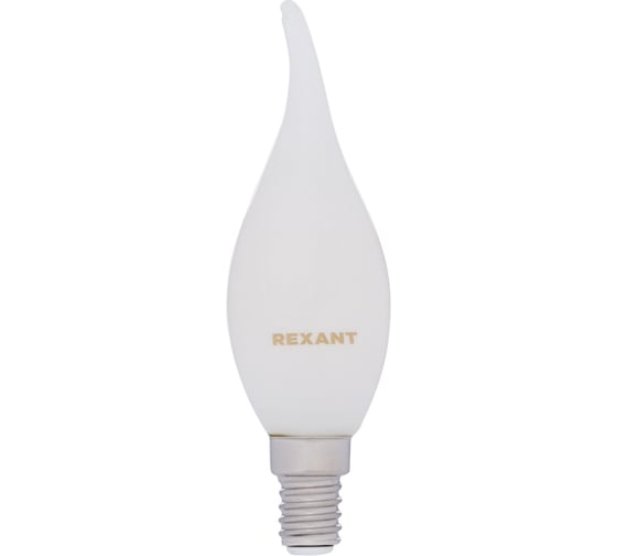 Филаментная лампа REXANT Свеча на ветру CN37 9.5 Вт 4000K E14 матовая колба 604-114