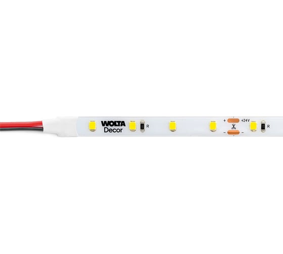 Светодиодная лента Wolta для улицы и дома SMD2835 6Вт 3000К 24В IP65 60led/m WLS2835-6W/3000/24S60-01