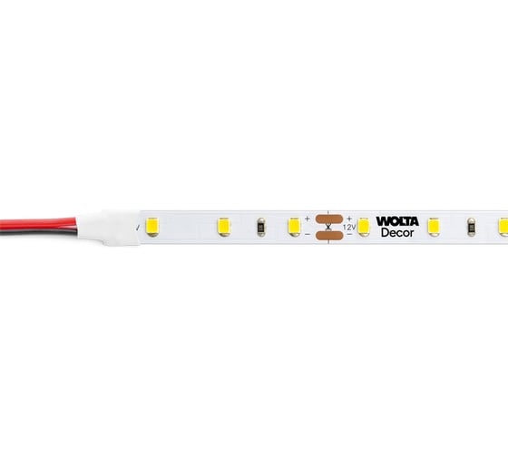 Светодиодная лента Wolta SMD2835 6Вт, 4000К Дневной белый свет ,12В, защита IP20, ширина 8 мм, длина 5 метров WLS2835-6W/4000/12H60-01