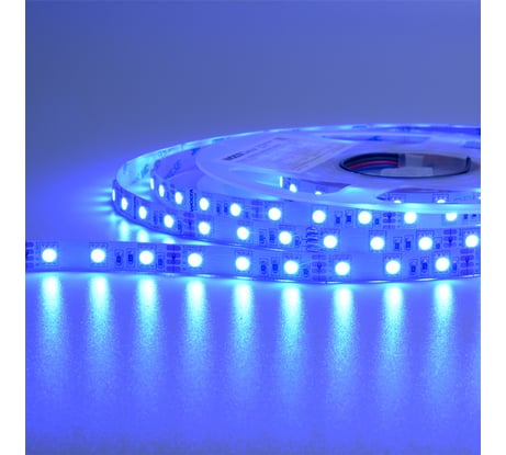 Яркая светодиодная многоцветная лента Wolta 14,4Вт/м, напряжение 12В, RGB, 60 диодов на метр, smd5050, защита IP20, ширина подложки 10 мм, длина 5 м WLS5050-14,4W/RGB/12H60-01