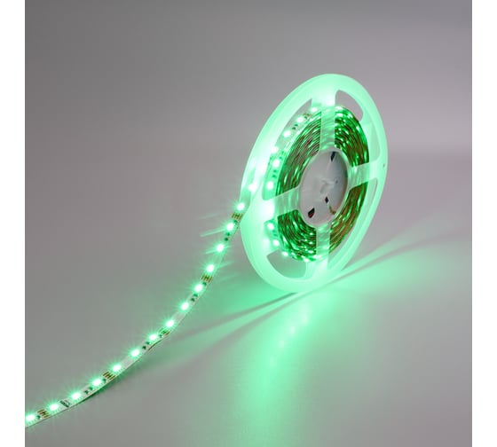 Яркая светодиодная многоцветная лента Wolta 14,4Вт/м, напряжение 12В, RGB, 60 диодов на метр, smd5050, защита IP20, ширина подложки 10 мм, длина 5 м WLS5050-14,4W/RGB/12H60-01