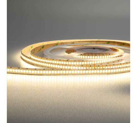 Светодиодная лента Wolta Decor SMD2835 24Вт, 3000К Теплый белый свет, 12В, защита IP20, 240 светодиодов на метр, ширина 10 мм, длина 5 метров, WLS2835-24W/3000/12H240-01