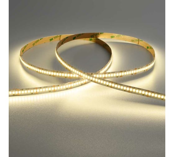 Светодиодная лента Wolta 24Вт, теплый белый свет 3000К, напряжение 24В, IP20 240led/m, артикул WLS2835-24W/3000/24H240-01