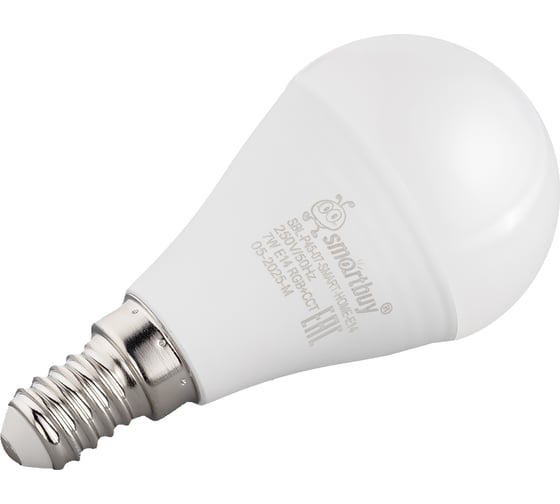 Умная лампочка SMARTBUY с Wi-Fi, Яндекс Алисой P45 7Вт цоколь Е14 SBL-P45-07-SMART-HOME-E14 1