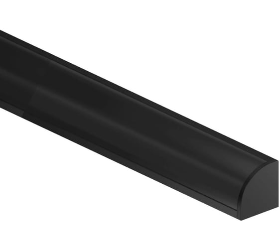 Комплект профиля для светодиодной ленты Geniled угловой 10x10x2000 М12 черный с заглушками и полукруглым рассеивателем (4шт) 12385b_ch_4 1