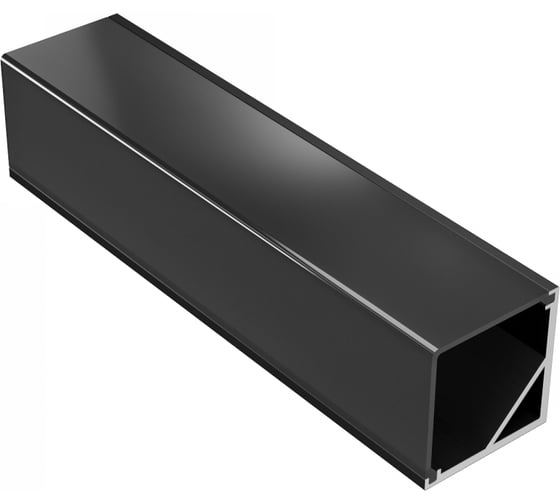 Комплект профиля для светодиодной ленты Geniled угловой 16x16x2000 М20 черный с заглушками и L-образным черным рассеивателем (3шт) 12345b_ch_3 1