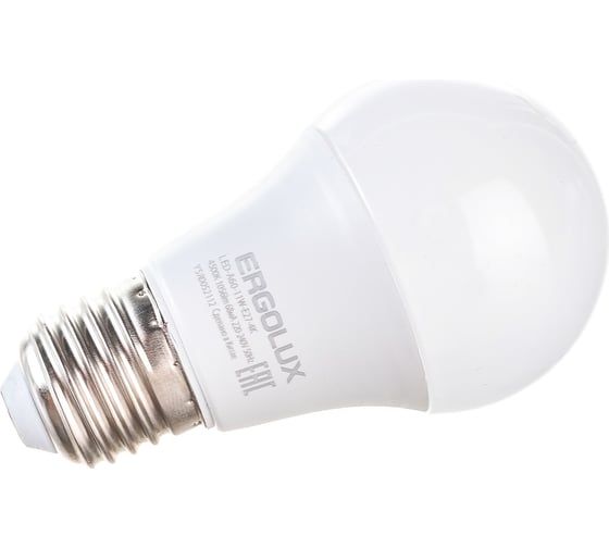 Светодиодная лампа ЛОН Ergolux LED-A60-11W-E27-4K 11Вт Е27 4500К 220-240В, ПРОМО 14459