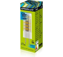 Светодиодная лампа Ergolux LED-JD-5W-G4-4K 5Вт G4 4500К 207-240В 14348