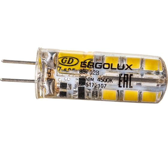 Светодиодная лампа Ergolux LED-JC-3W-G4-4K 3Вт G4 4500К 12В 14346