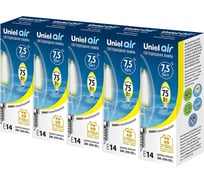 Светодиодная лампа Uniel 7.5W/WW/E14/CL GLA01TR Набор из 5штук LED-C35 UL-00008081