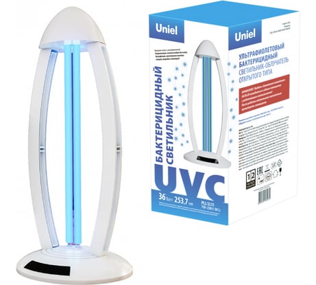 Ультрафиолетовый бактерицидный светильник Uniel 36W/UVCB WHITE настольный UGL-T02A