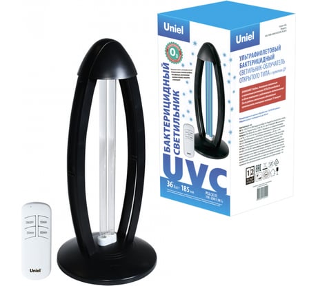 Ультрафиолетовый бактерицидный светильник Uniel 36W/UVCO/RC BLACK настольный UGL-T02B