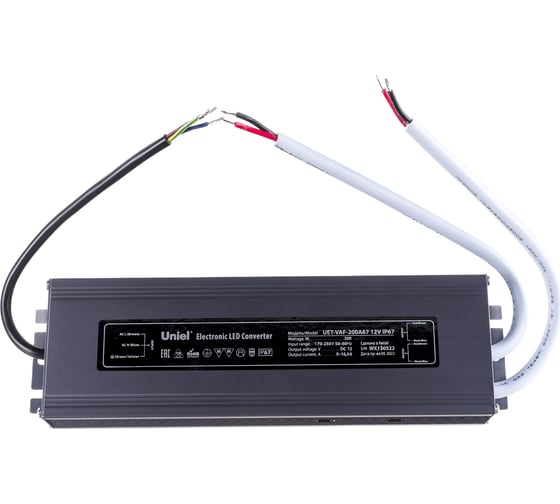 Блок питания Uniel 200A67 12V IP67 2 выхода UET-VAF UL-00007579