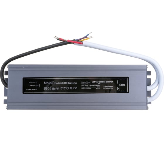 Блок питания Uniel 200B67 24V IP67 2 выхода UET-VAF UL-00007580