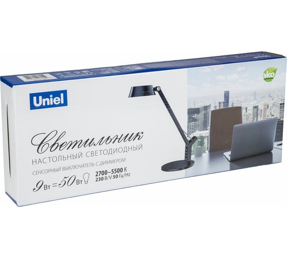 Настольная светодиодная лампа Uniel Black/LED/500Lm/2700-5500K/Dimmer TLD-570 UL-00007438
