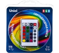 Светодиодная лента Uniel 3M/RGB/1.5M/USB/RC IP20 RUA02C24 блистер ULS-U12 UL-00007534