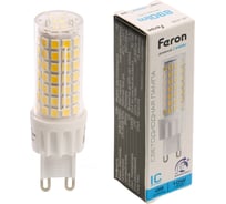 Лампа светодиодная диммируемая FERON 10W 230V G9 6400K JCD, LB-438 51743