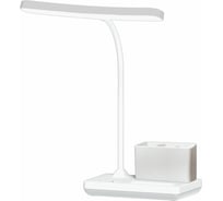 Настольная лампа светильник беспроводная SONNEN PT-301,органайзер,USB,LED,4Вт,3режима,белый, 238778