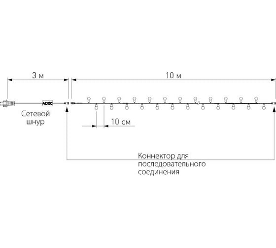 Гирлянда нить Eurosvet 400-103 мультиколор с эффектом мерцания a049832
