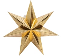 Звезда бумажная со светодиодной гирляндой золото 45 см -LGT-005 Camelion 16155