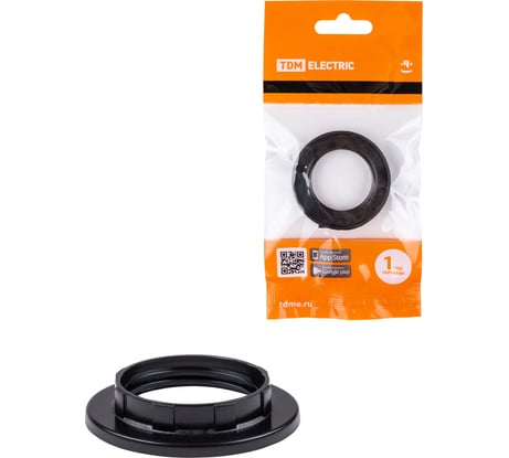 Кольцо для патрона TDM ELECTRIC Е14, термостойкий пластик, черный, SQ0335-0169