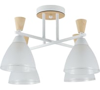 Люстра Schaffner 4xE27/40W (47*47*29) Traccia 4535-4 WH+WOOD