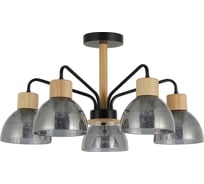 Люстра Schaffner 5xE27/40W (59*59*32) Cizalla 4585-5 BK+WOOD
