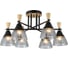 Люстра Schaffner 6xE27/40W (60*60*30) Traccia 4535-6 BK+WOOD 2