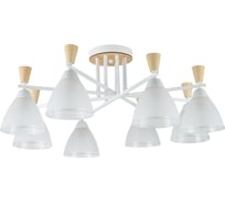 Люстра Schaffner 8xE27/40W (73*73*31) Traccia 4535-8 WH+WOOD