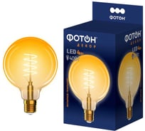 Светодиодная лампочка ФОТОН филаментная LED FL G95-S 4Вт E27 2200К, теплый свет, 23978